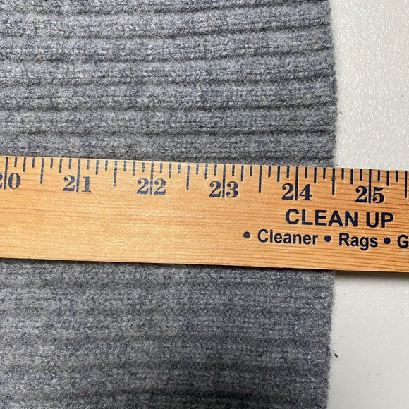 LL Bean Commando Sweater M Mens Merino Lambswool Gray Ribbed Pullover - Picture 5 of 8